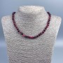 Rubellite Tourmaline Necklace with natural smooth beads, 6.5 mm diameter, 48 cm length