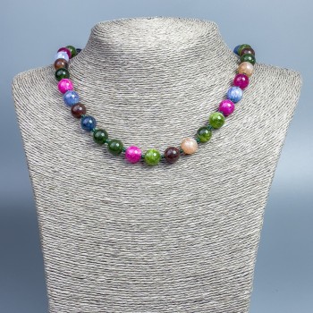 Bead Necklace Assorted Smooth Beads, 10 mm diameter, 48 cm length