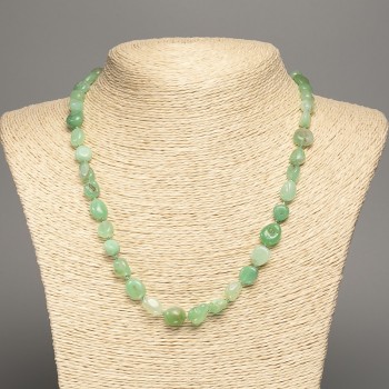 Necklace with natural chrysoprase tumbled beads, diameter 6x7 mm, length 48 cm +