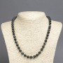 Necklace with natural agate beads, smooth round beads, 8 mm diameter, 45 cm length