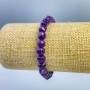 Amethyst bracelet with natural gemstone, faceted cube beads, 7x7 mm, length 18 cm (stretch)