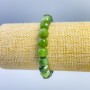 Canadian Jadeite Bracelet, Natural Stone, Faceted Cube Beads, 9x9 mm Diameter, 18 cm Length (Stretch)