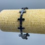 Hematite Bracelet Cross, diameter 17x14mm+-, length 18cm (stretch)
