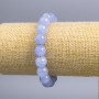 Aquamarine Bracelet with Smooth Beads, 10 mm Diameter, 18 cm Length (Stretch)