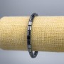 Hematite bracelet with cylindrical beads, diameter 6×6 mm ±, length 18 cm (stretch)