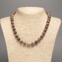Leopard Jasper Necklace (artificial acrylic) Smooth Beads, 10 mm diameter, 49 cm length