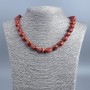 Red Jasper Faceted Bead Necklace, 10x12 mm diameter, 48 cm length