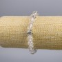 Bracelet of Mountain Crystal with 'Rose' Inlay, Smooth Bead, Diameter about 8 mm, Length 18 cm Stretch