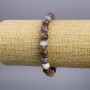 Botswana Agate natural stone bracelet, smooth beads, 8 mm diameter, 18 cm length, stretch