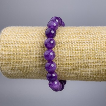 Bracelet "Sugilite" (artificial) smooth bead, diameter 10 mm, length 18 cm stretch