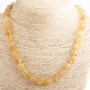 Golden Hairy Quartz Necklace, 'Faceting', length 21 cm, bead diameter 0.9 × 1.1 cm