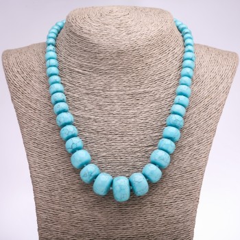 Necklace 'Turquoise' discs with increasing sizes, diameter 8-20 mm, length 48 cm