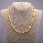 Natural Stone Necklace Hair Quartz, Smooth Bead, 10mm Diameter, 48cm Length