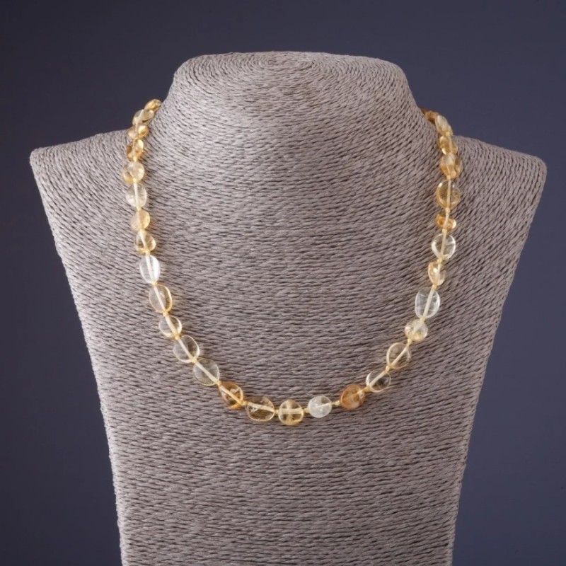 Citrine Necklace (synthetic) - faceted, 8×10 mm beads, 45 cm long