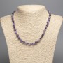 Charoite Necklace, natural gemstone, faceted beads, diameter 10x7 mm, length 49 cm