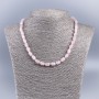 Pink Quartz Cylinder Bead Necklace, 6×9 mm, 48 cm length