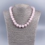 Pink Quartz Necklace with a Smooth Bead, 12 mm Diameter ±, 48 cm Length ±