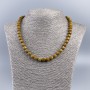 Landscape Jasper Necklace, Faceted Cube Beads, Natural Stone, 7 mm Diameter, 48 cm Length