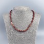 Natural Stone Red Jasper Necklace with Faceted Beads, Bead Diameter 79mm±, Length 48cm±