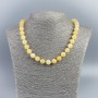 Citrine gemstone necklace, opaque smooth bead, diameter 10.5 mm, length 48 cm