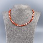 Natural mother-of-pearl necklace (orange-toned), 8mm beads, length 50 cm ±