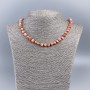 Necklace of natural mother-of-pearl (toned) terracotta chip beads, 8mm diameter, 50 cm long