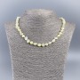 Necklace made of natural mother-of-pearl, tinted light yellow, 8 mm chip beads, length approx. 50 cm