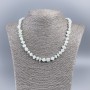 Natural Mother-of-Pearl Necklace (Toned) White Chip Beads, 8-10 mm Diameter, 50 cm Length
