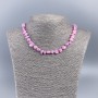 Natural mother-of-pearl necklace (tinted) lilac chips, 8 mm diameter, 50 cm length
