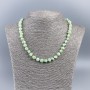Mint-Tinted Natural Mother-of-Pearl Necklace, Round Beads, 8 mm Diameter, 48 cm Length