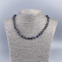 Mocha-tinted natural mother-of-pearl Necklace with round faceted beads, 8 mm diameter, 48 cm length