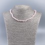 Rose Quartz Natural Stone Necklace with a Faceted Bead, 6 mm Diameter, Length 50 cm