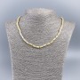 Beige natural mother-of-pearl cylindrical necklace, diameter 4×8 mm, length 50 cm