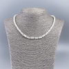 Necklace with natural white mother-of-pearl cylinder beads, 5x10 mm, 50 cm length