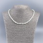 Necklace with natural white mother-of-pearl cylinder beads, 5x10 mm, 50 cm length