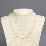Natural Stone Necklace Pink Quartz faceting, diameter 8x6 mm+-, length 45 cm+