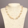 Natural mother-of-pearl beige chips necklace, diameter 7×5 mm, length 45 cm +/-