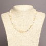 Beige natural mother-of-pearl necklace with round faceting, diameter 7×5 mm, length 45 cm