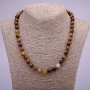 Natural petersite necklace, smooth bead, diameter about 8 mm, length 45 cm