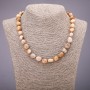 Beaded necklace of natural jasper, tumbled, diameter 10x14 mm (±), length 48 cm