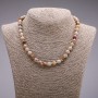 Natural Jasper Necklace with Landscape Jasper faceted beads, 8 mm diameter, 45 cm length