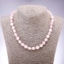 Natural Rose Quartz Faceted Necklace, 8-10 mm Diameter, 45 cm Length
