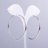 Xuping Rhodium Hoop Earrings, 2mm thick, 53mm diameter