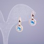 Xuping Earrings 18K Gold Plating with White and Blue Stones 17x9mm+