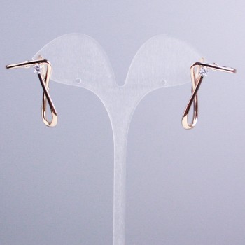 Xuping Earrings 18K Gold Plated with White Stones 34x22mm+