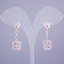 Xuping 18K Gold Plating Stud Earrings with White Crystals, Length 34 mm+