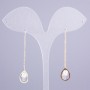 Xuping Stud Earrings, 18K Gold Plating, Long, Length About 9 cm, with Mallorca Pearl