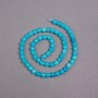 Aquamarine Beads on Thread, Natural Stone Faceted Round Beads, 6 mm Diameter, 38 cm Length