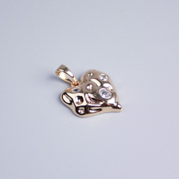 Xuping Pendant 18K Gold Plating Heart with White Crystals, 16×18 mm diameter