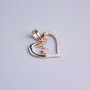 Xuping Pendant with 18K Gold Plating, Heart with White Crystals, diameter 13x18mm+